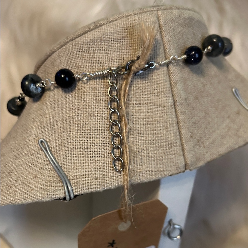 Moonstone and Labradorite Necklace with Blue Goldstone - Picture 6 of 6